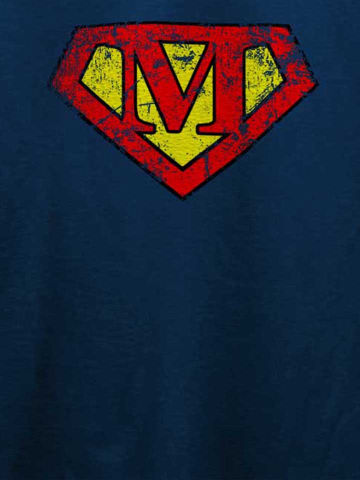 m-buchstabe-logo-vintage-t-shirt dunkelblau 4