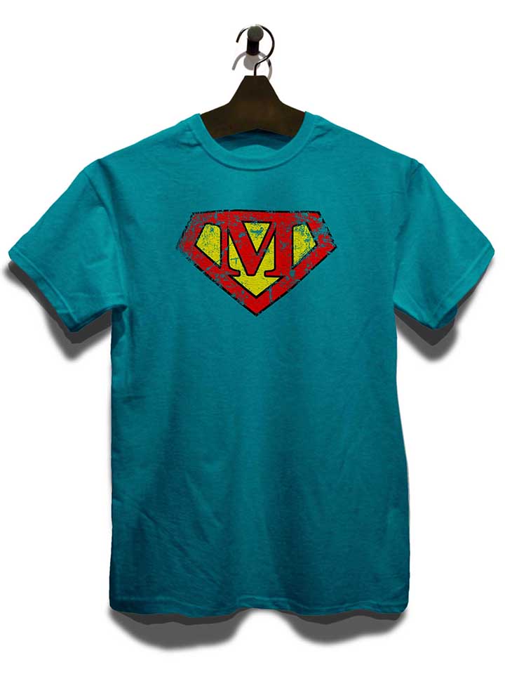 m-buchstabe-logo-vintage-t-shirt tuerkis 3