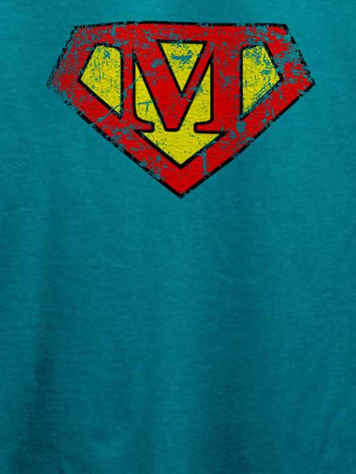 m-buchstabe-logo-vintage-t-shirt tuerkis 4