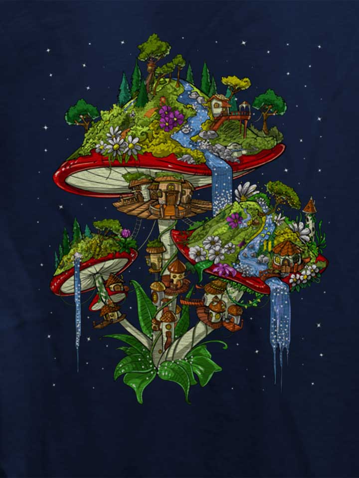 magic-mushrooms-island-damen-t-shirt dunkelblau 4