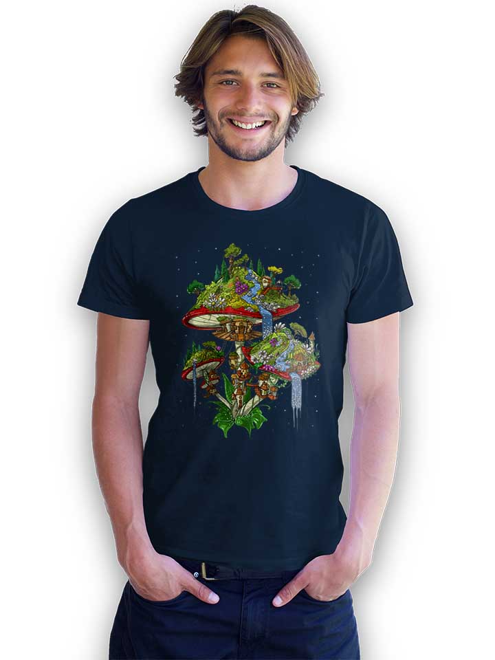 magic-mushrooms-island-t-shirt dunkelblau 2