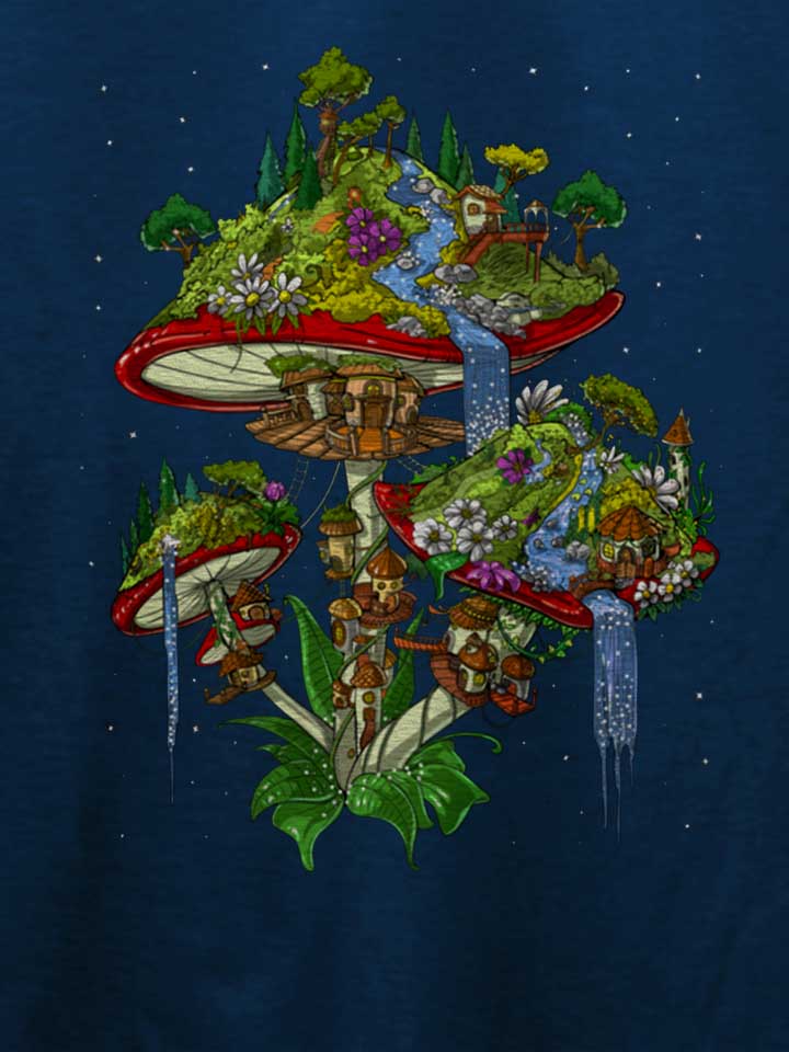 magic-mushrooms-island-t-shirt dunkelblau 4