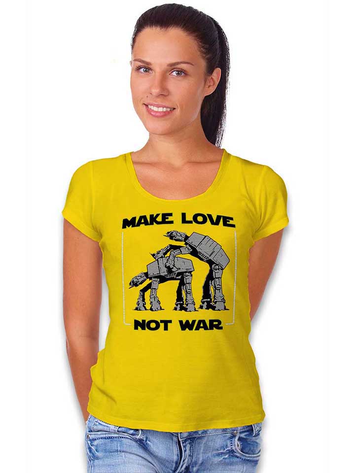 make-love-not-war-at-at-damen-t-shirt gelb 2