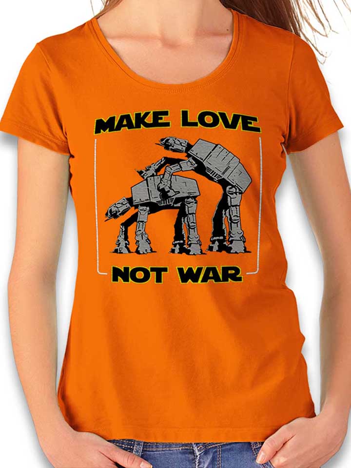 make-love-not-war-at-at-damen-t-shirt orange 1