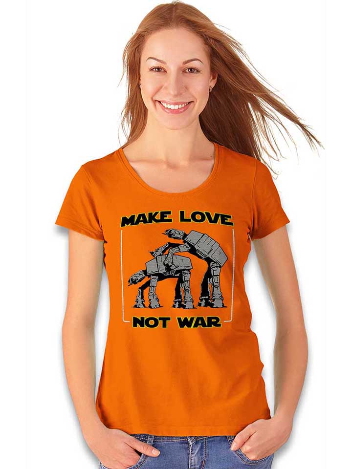 make-love-not-war-at-at-damen-t-shirt orange 2