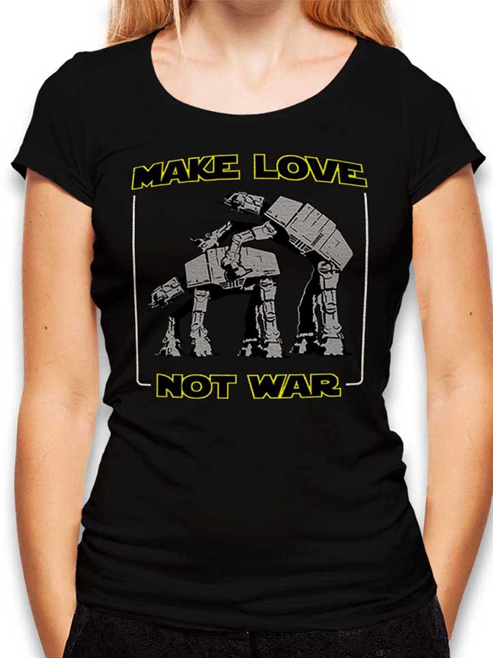 Make Love Not War At At Damen T-Shirt schwarz L