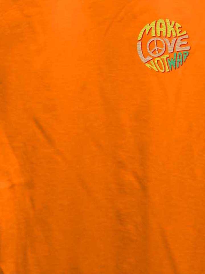 make-love-not-war-chest-print-damen-t-shirt orange 4