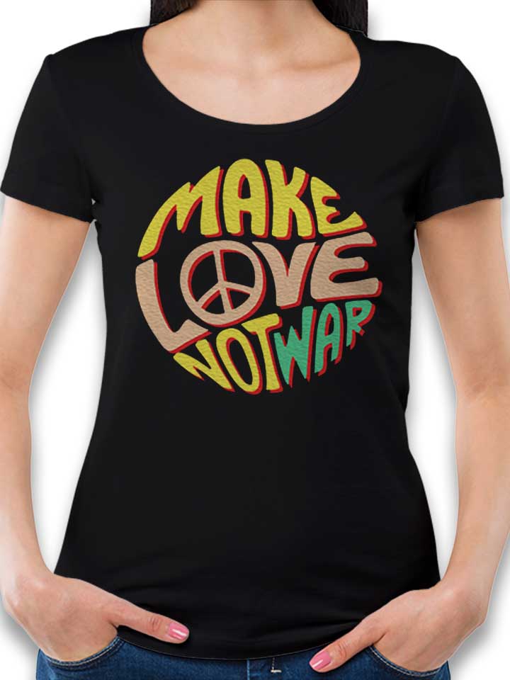 Make Love Not War T-Shirt Donna nero L