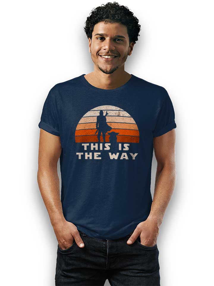 mando-this-is-the-way-sunset-t-shirt dunkelblau 2
