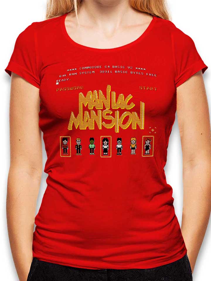 Maniac Mansion Damen T-Shirt rot L