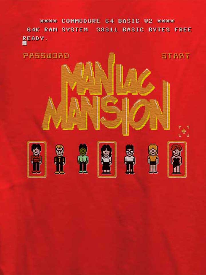 maniac-mansion-damen-t-shirt rot 4