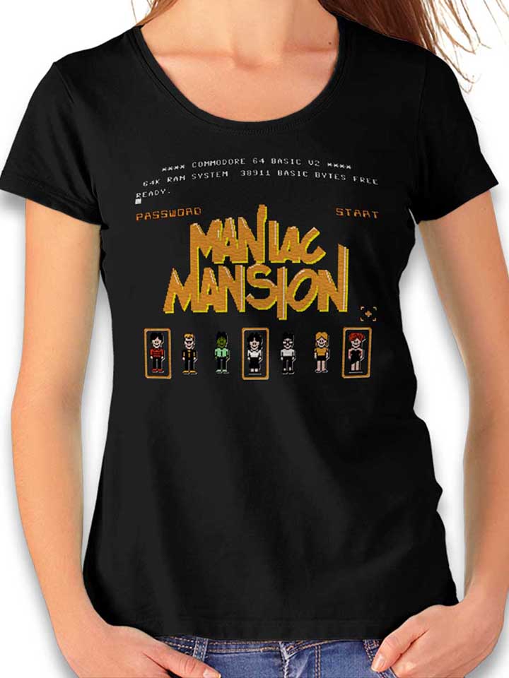 maniac-mansion-damen-t-shirt schwarz 1