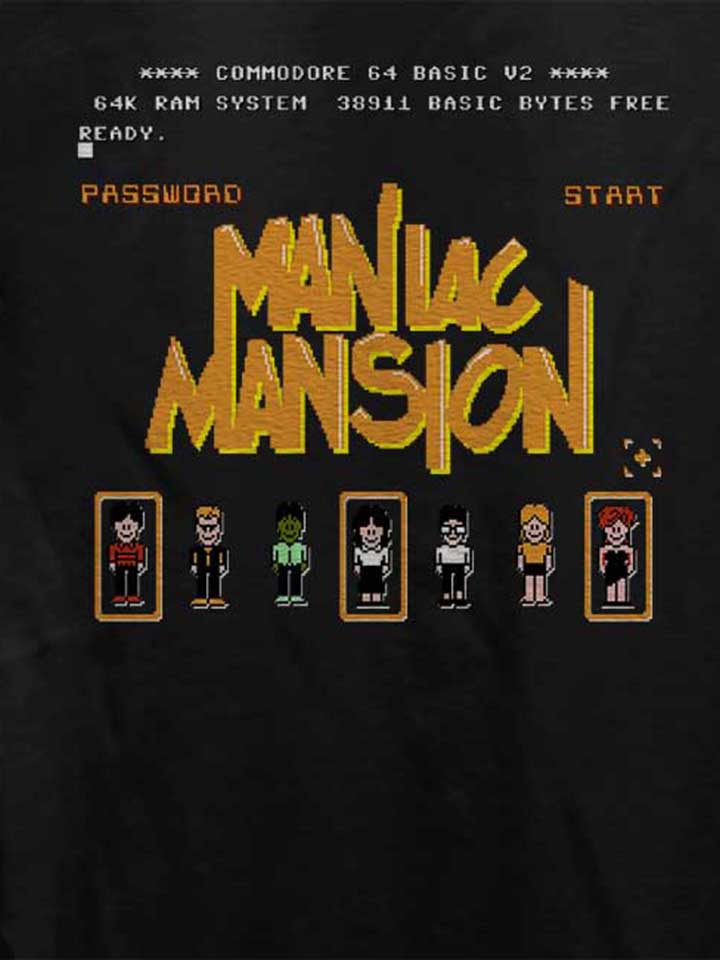 maniac-mansion-damen-t-shirt schwarz 4
