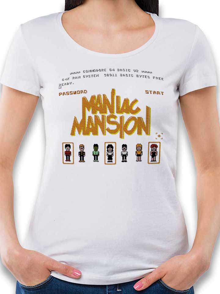 maniac-mansion-damen-t-shirt weiss 1