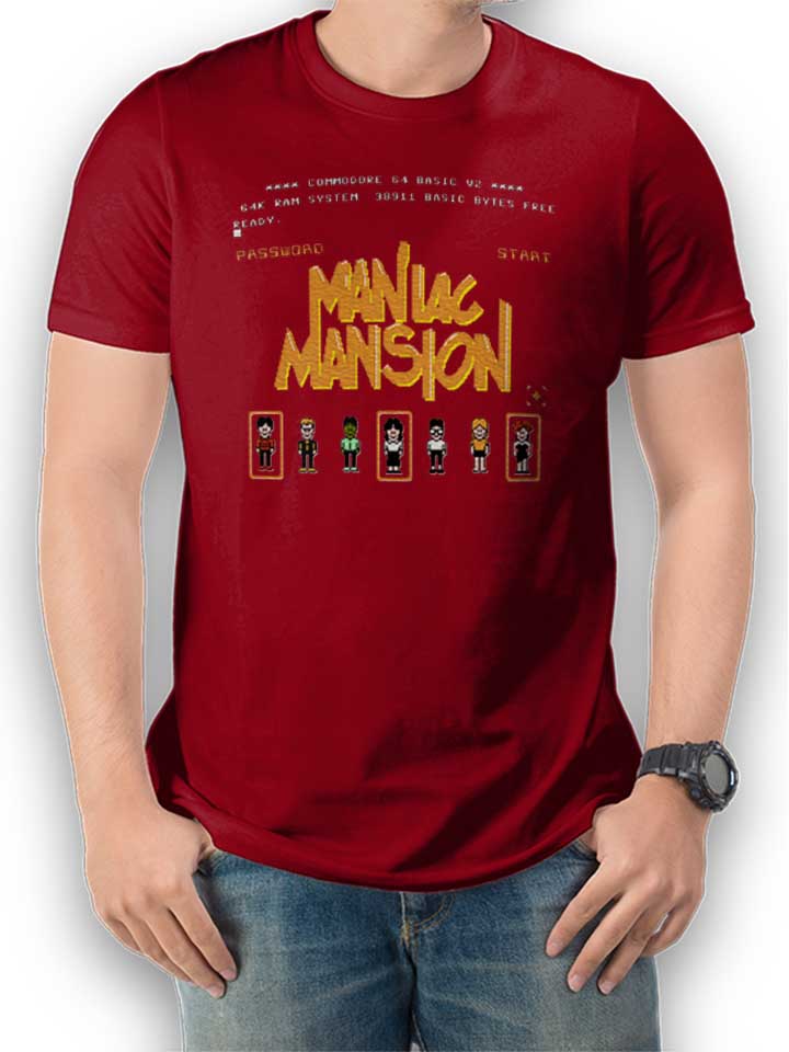 maniac-mansion-t-shirt bordeaux 1