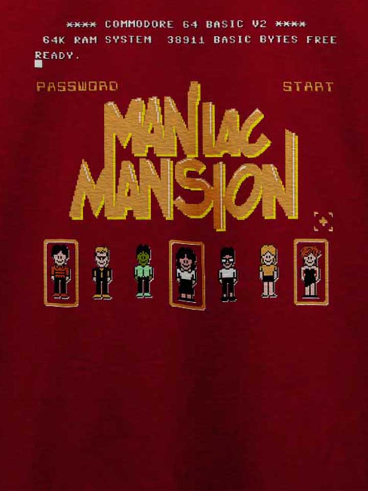 maniac-mansion-t-shirt bordeaux 4