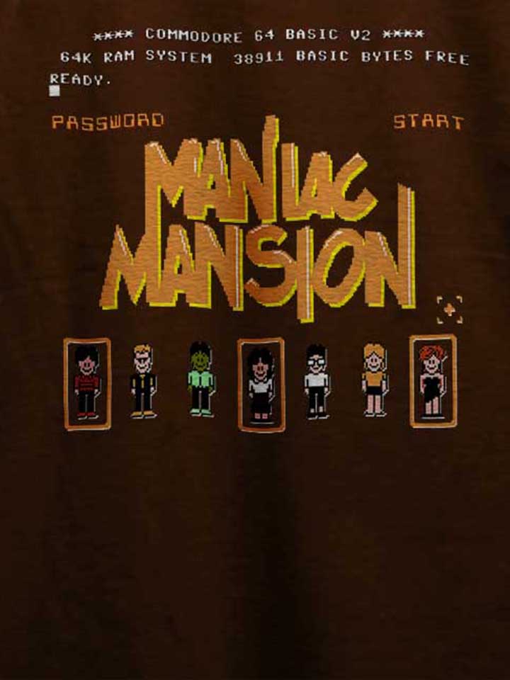 maniac-mansion-t-shirt braun 4