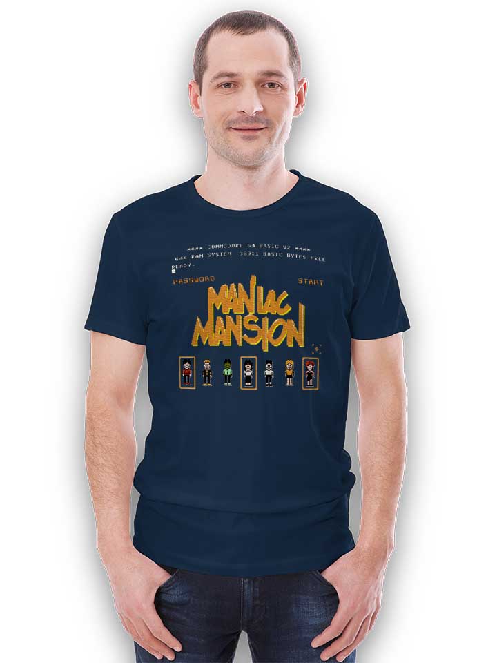 maniac-mansion-t-shirt dunkelblau 2