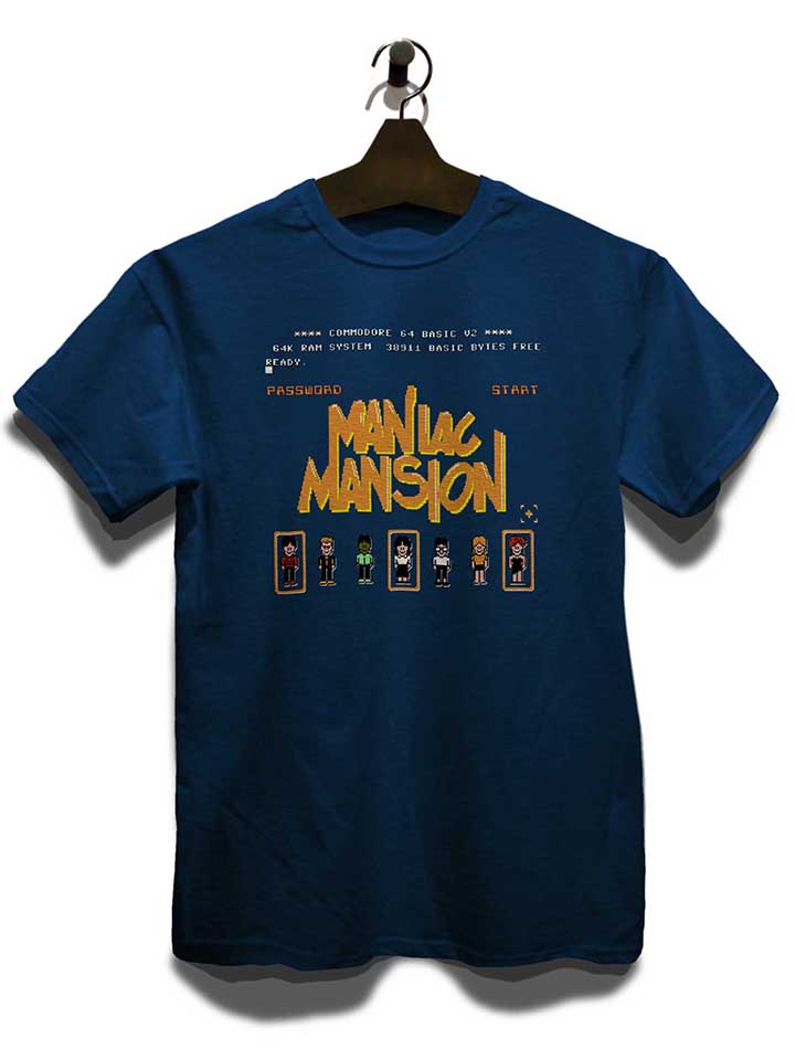maniac-mansion-t-shirt dunkelblau 3