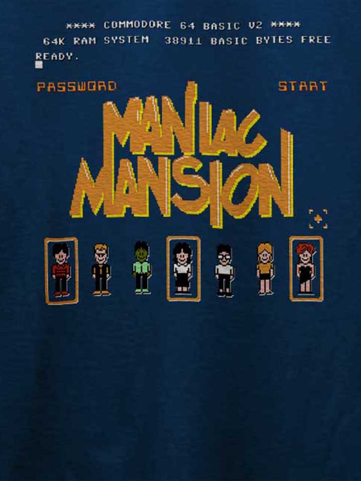 maniac-mansion-t-shirt dunkelblau 4