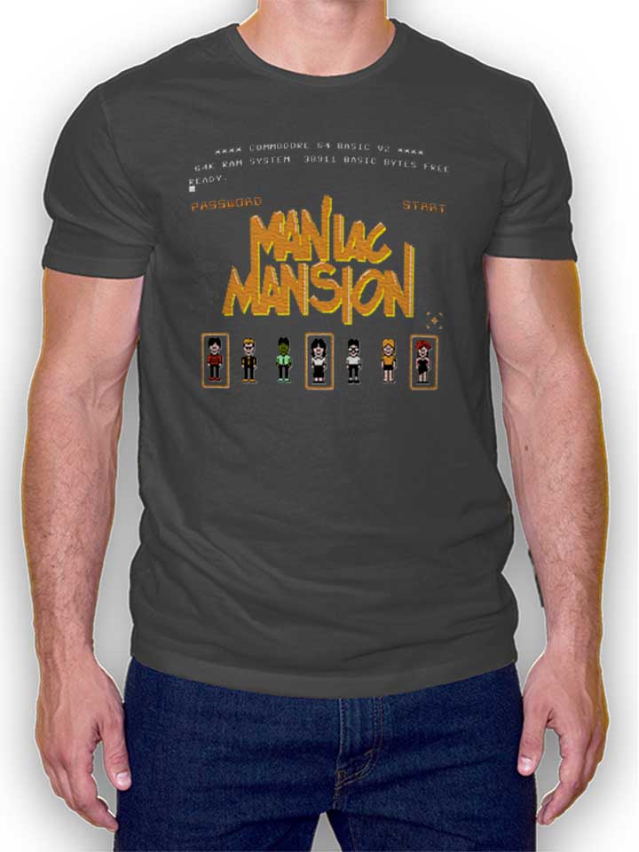 Maniac Mansion Camiseta gris-oscuro L