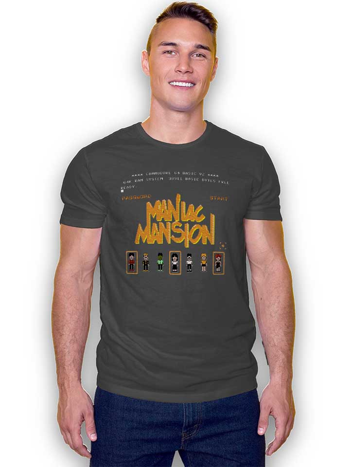 maniac-mansion-t-shirt dunkelgrau 2
