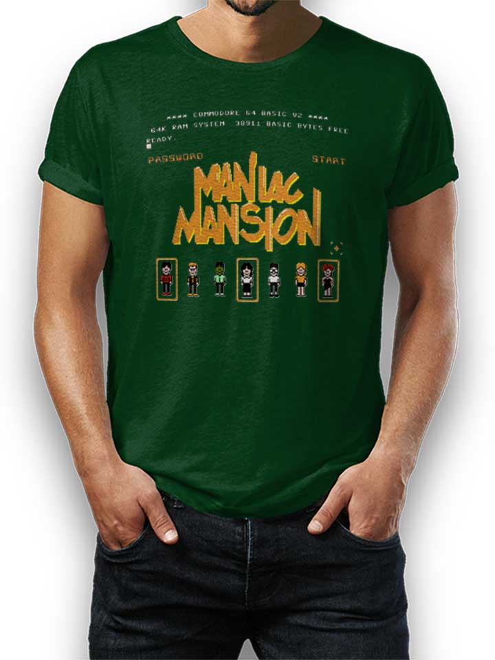 Maniac Mansion Camiseta verde-oscuro L