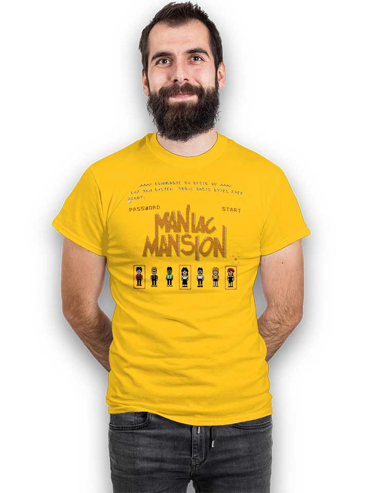 maniac-mansion-t-shirt gelb 2
