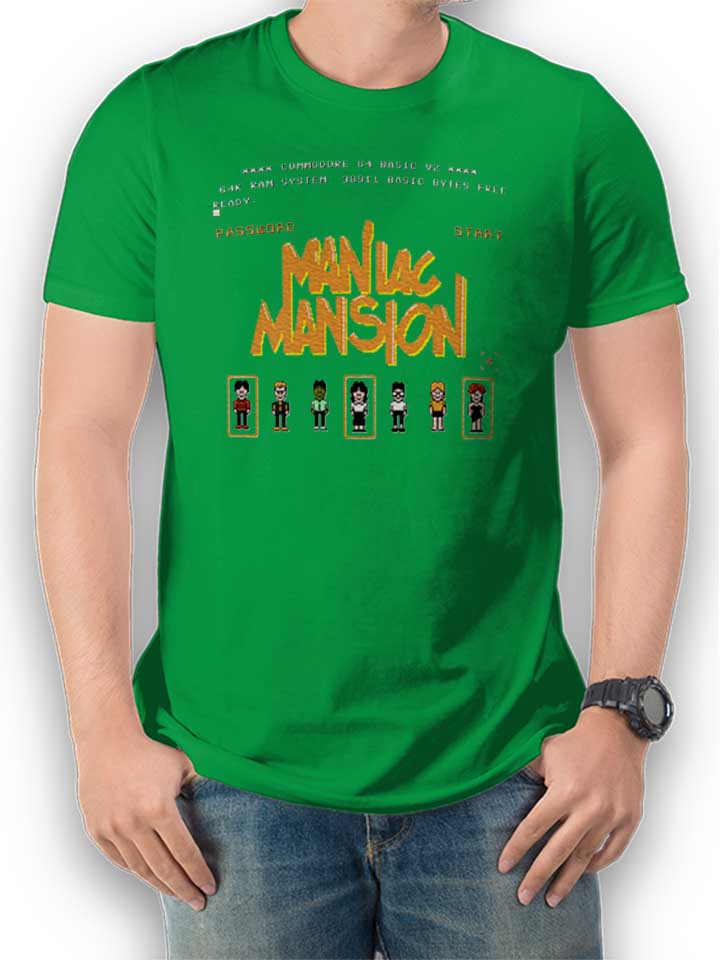 maniac-mansion-t-shirt gruen 1