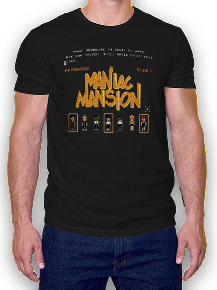 maniac-mansion-t-shirt schwarz 1