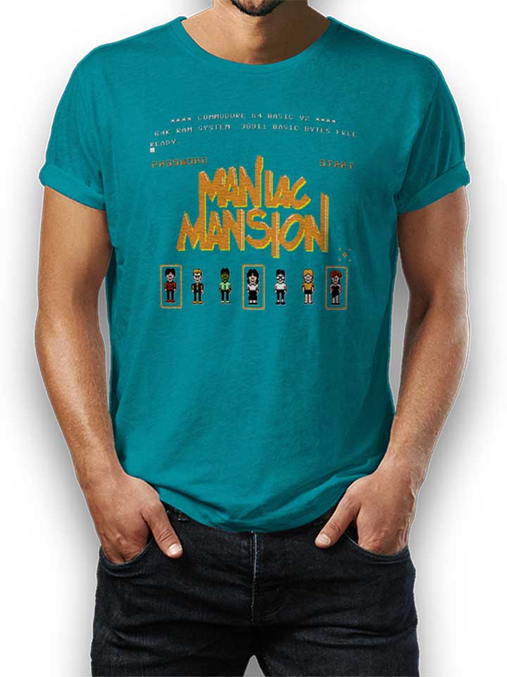 maniac-mansion-t-shirt tuerkis 1