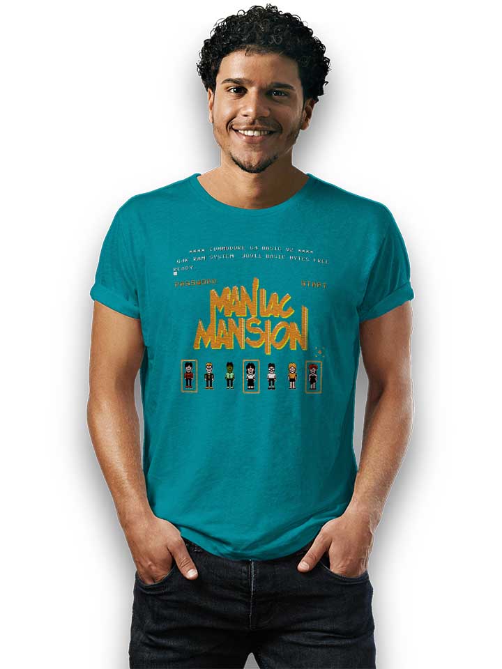 maniac-mansion-t-shirt tuerkis 2