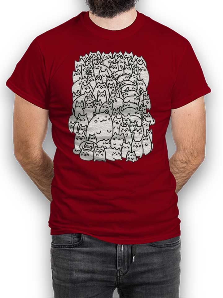 Many Cats 02 T-Shirt bordeaux L