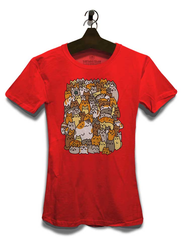 many-cats-damen-t-shirt rot 3