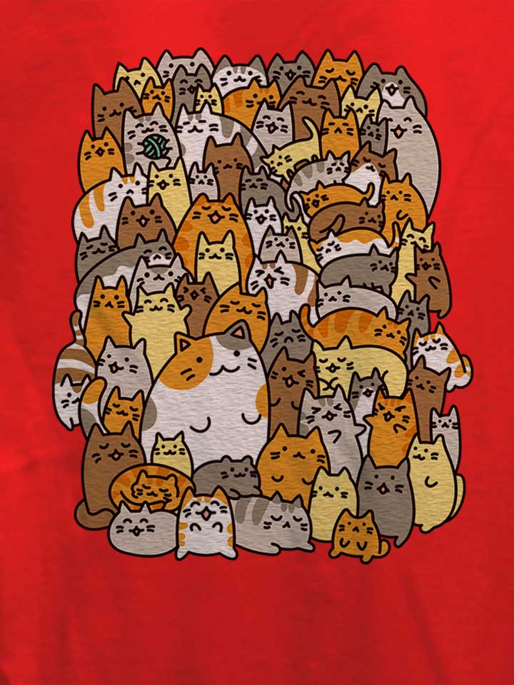 many-cats-damen-t-shirt rot 4