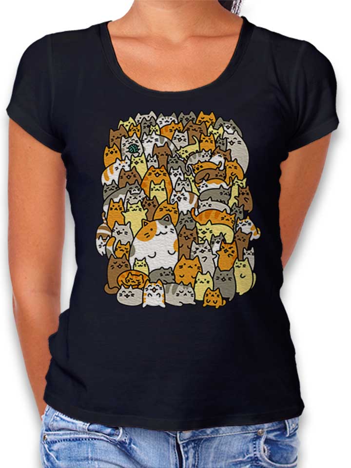many-cats-damen-t-shirt schwarz 1