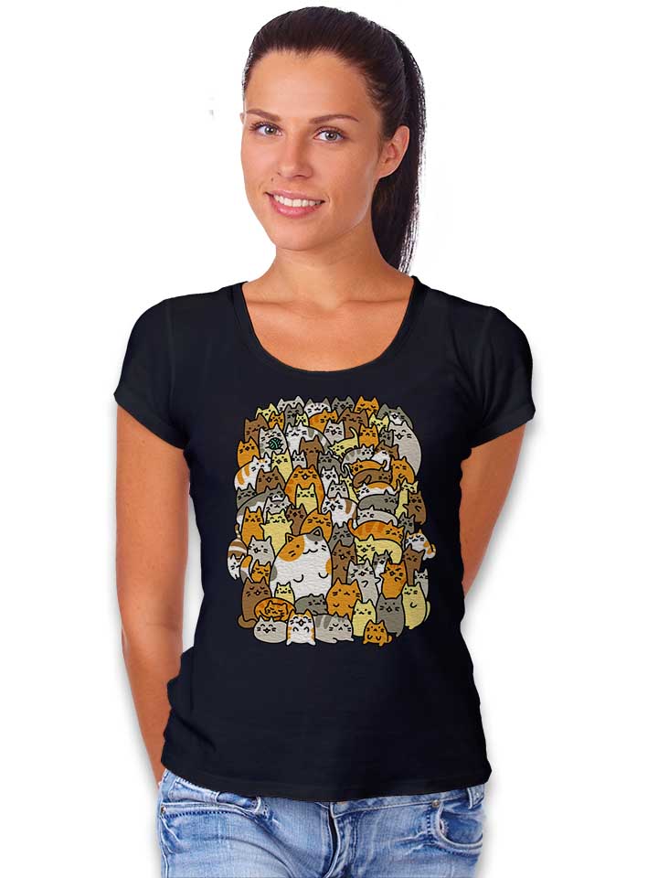many-cats-damen-t-shirt schwarz 2