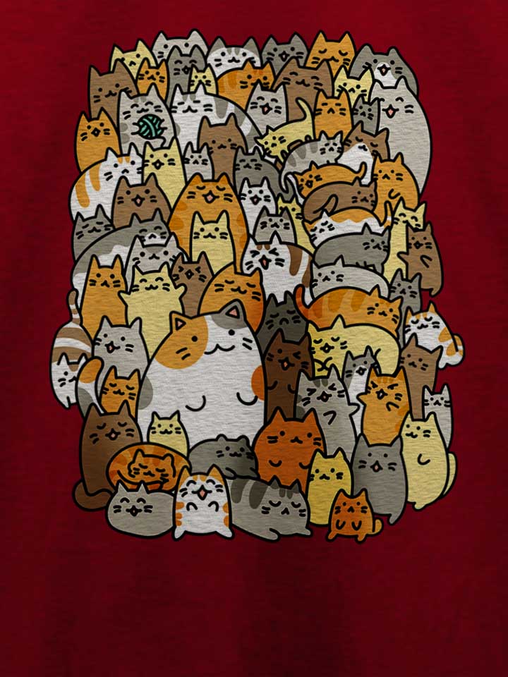 many-cats-t-shirt bordeaux 4