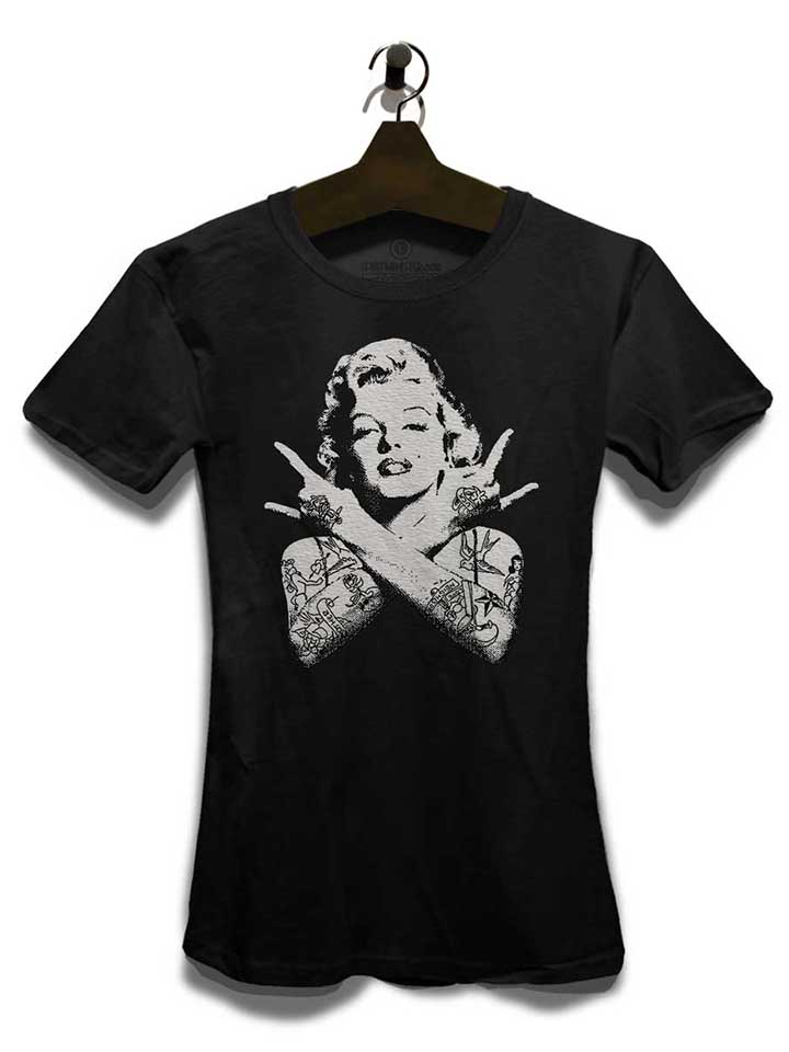 marilyn-monroe-pin-up-tattoo-damen-t-shirt schwarz 3