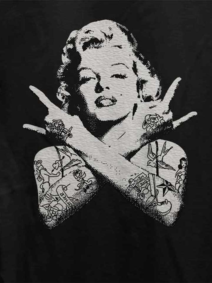marilyn-monroe-pin-up-tattoo-damen-t-shirt schwarz 4