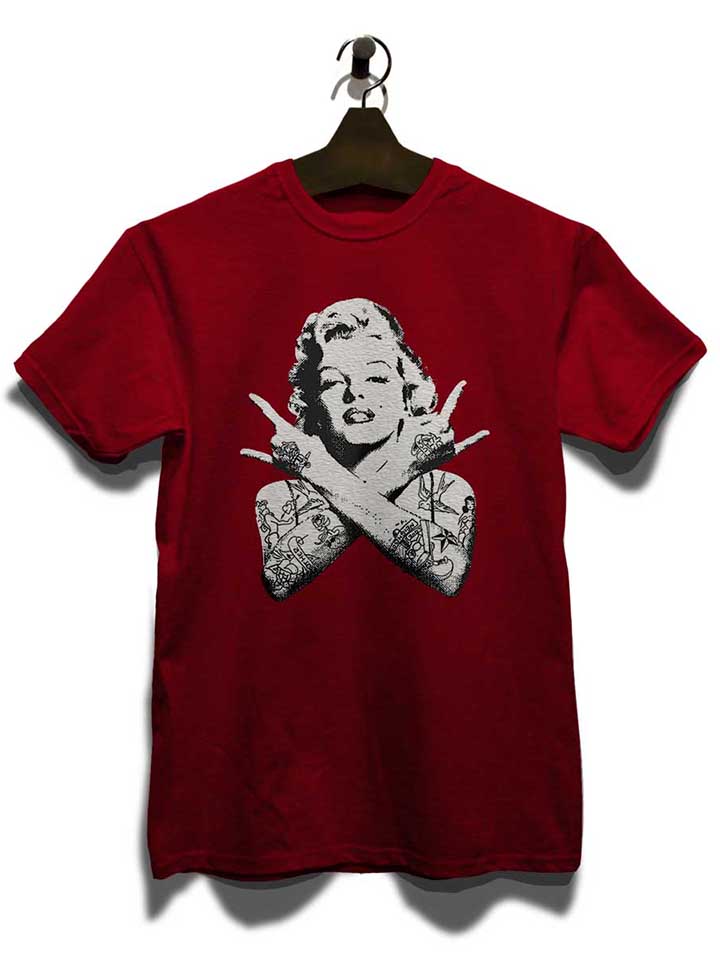 marilyn-monroe-pin-up-tattoo-t-shirt bordeaux 3