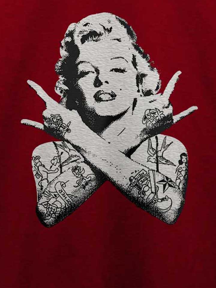 marilyn-monroe-pin-up-tattoo-t-shirt bordeaux 4