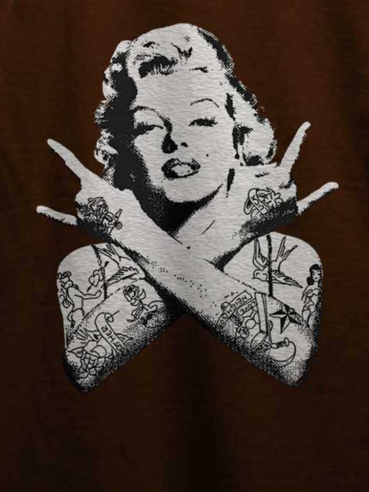 marilyn-monroe-pin-up-tattoo-t-shirt braun 4