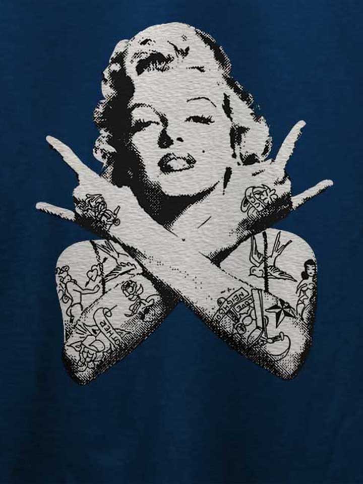 marilyn-monroe-pin-up-tattoo-t-shirt dunkelblau 4