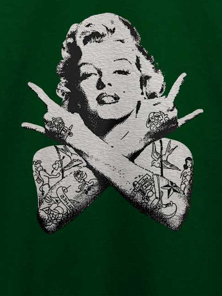 marilyn-monroe-pin-up-tattoo-t-shirt dunkelgruen 4