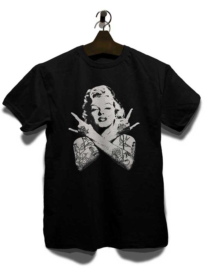 marilyn-monroe-pin-up-tattoo-t-shirt schwarz 3