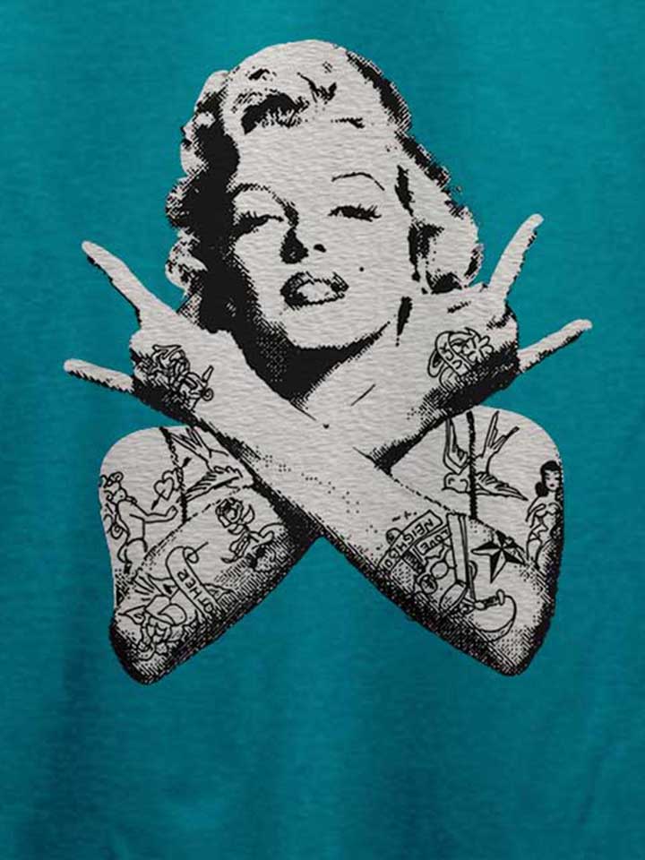 marilyn-monroe-pin-up-tattoo-t-shirt tuerkis 4