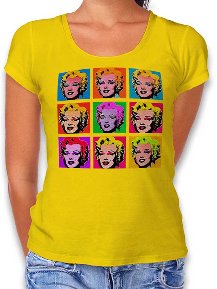 Marilyn Monroe Warhol Damen T-Shirt gelb L