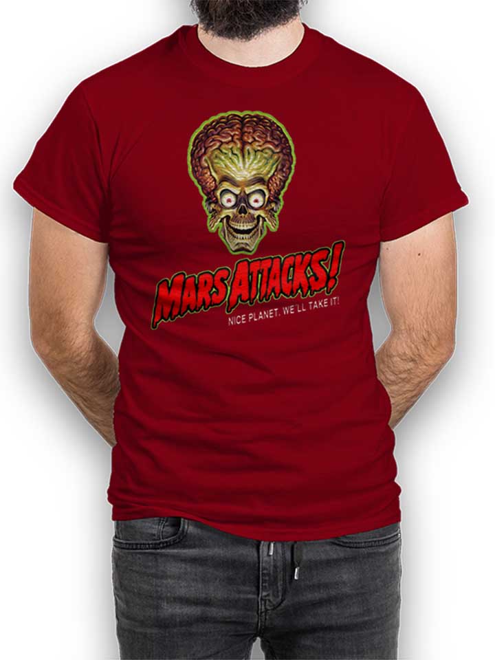 Mars Attacks T-Shirt bordeaux L