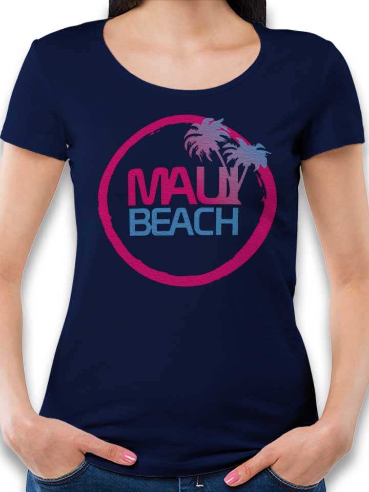 Maui Beach Logo Damen T-Shirt dunkelblau L